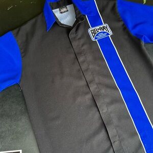 OG BELRAY Lubricants Blue and Black RACE Mechanic Shirt Never wrinkle